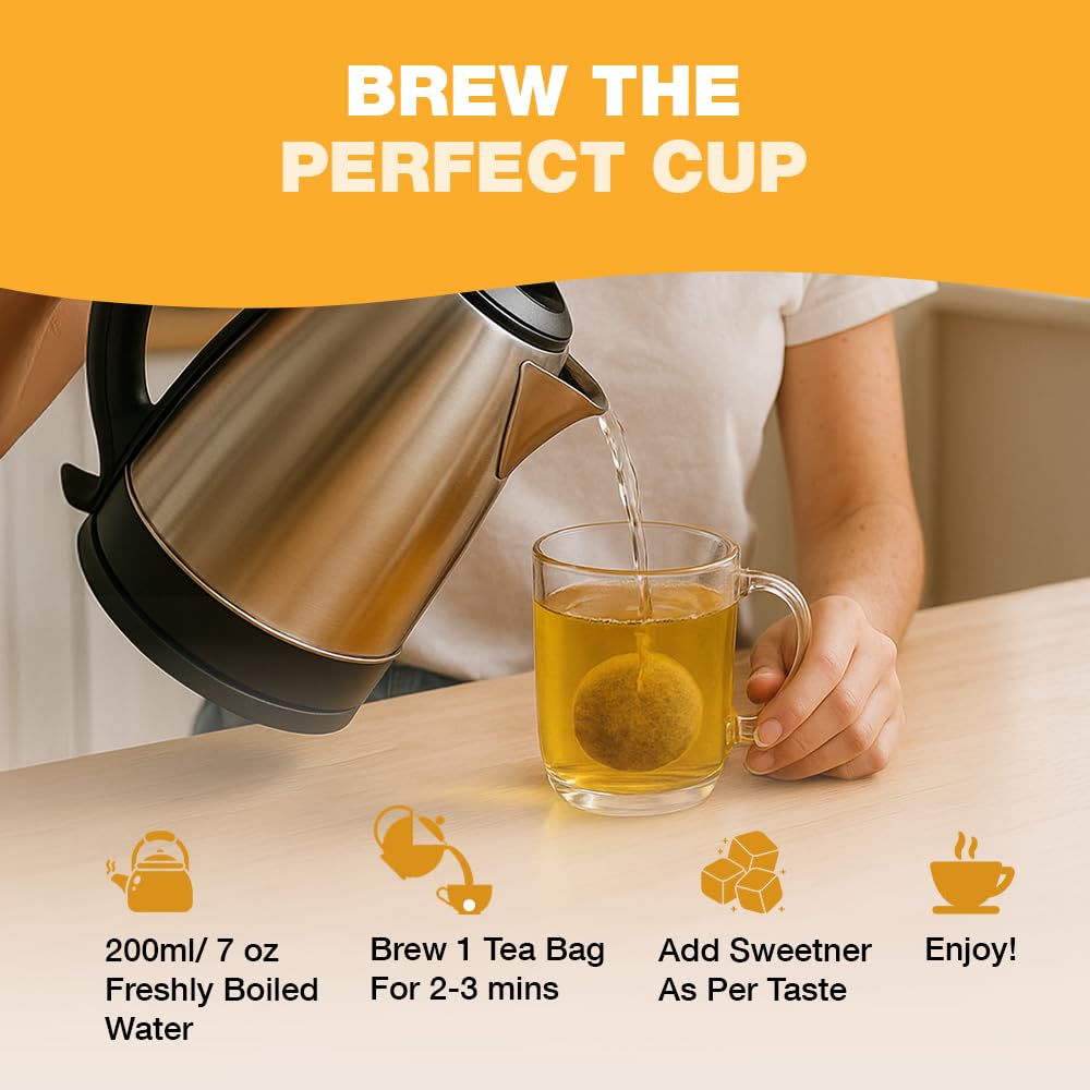 HANDPICK - Turmeric Ginger Tea Bags (100 Herbal Tea Bags) Caffeine Free, Non-GMO, Eco-Conscious Packaging