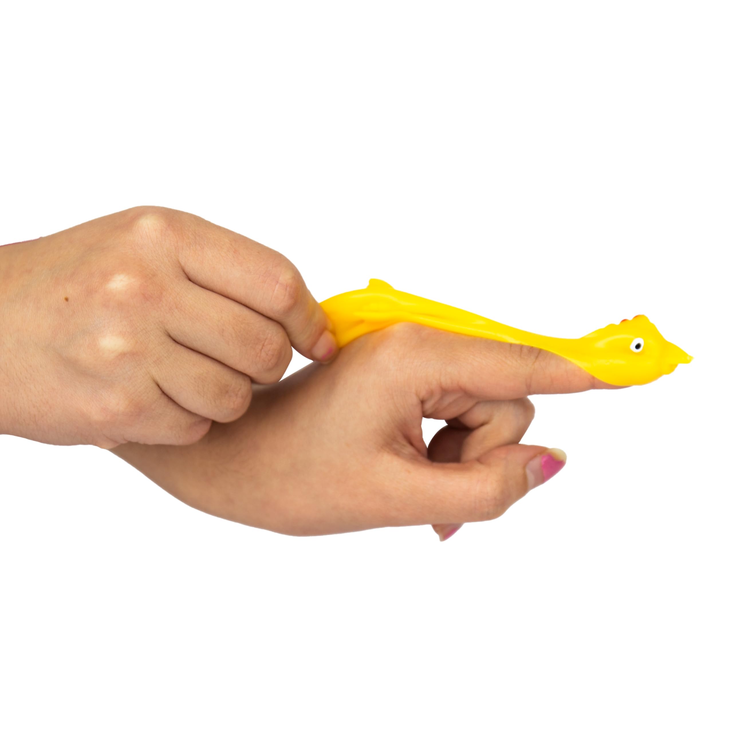 Gift Republic Finger Flicking Chicken Slingshot Game – Stretchy Rubber Chicken Catapult with Bucket
