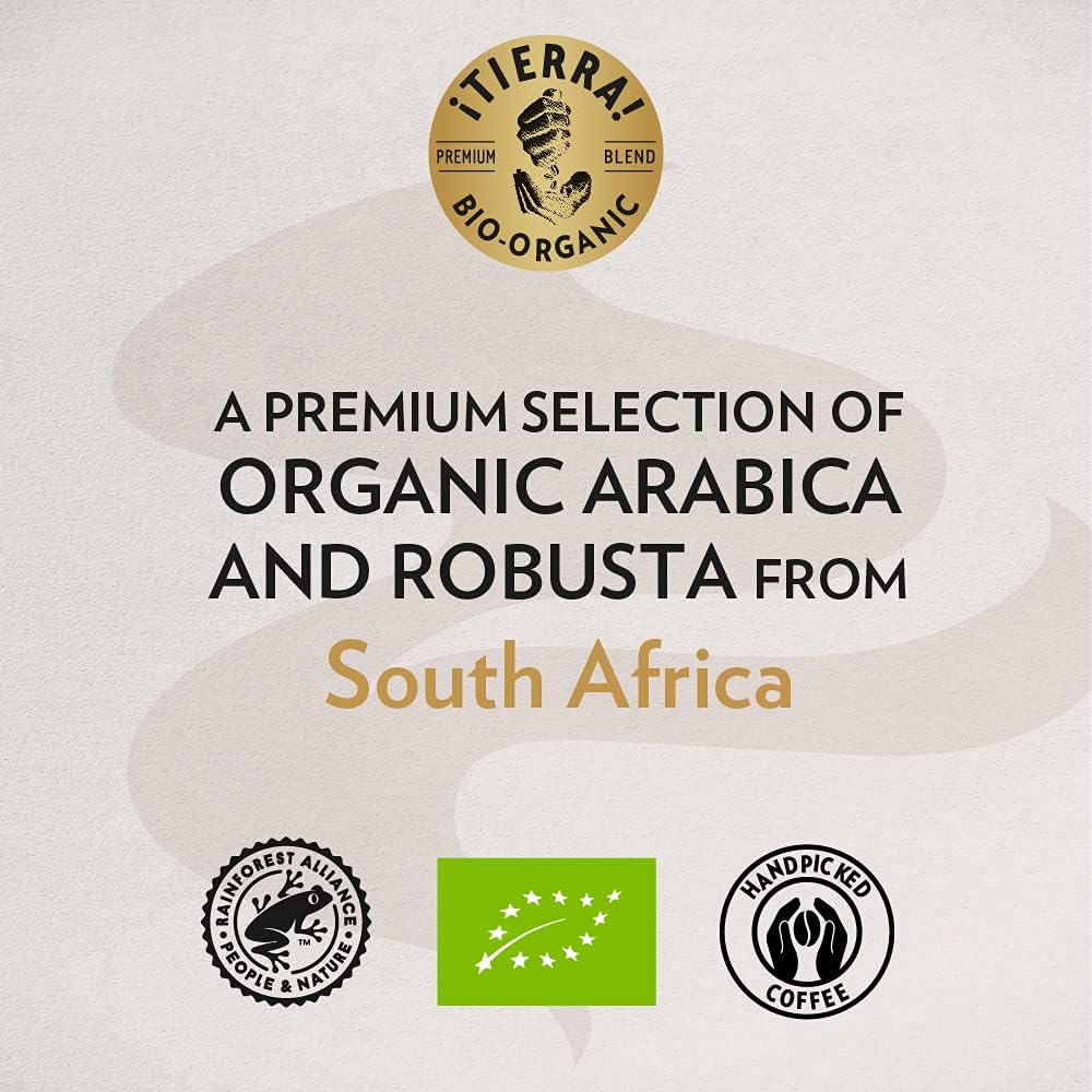 Lavazza Tierra For Africa Organic Arabica Robusta Medium Roast Whole Bean Coffee 500g