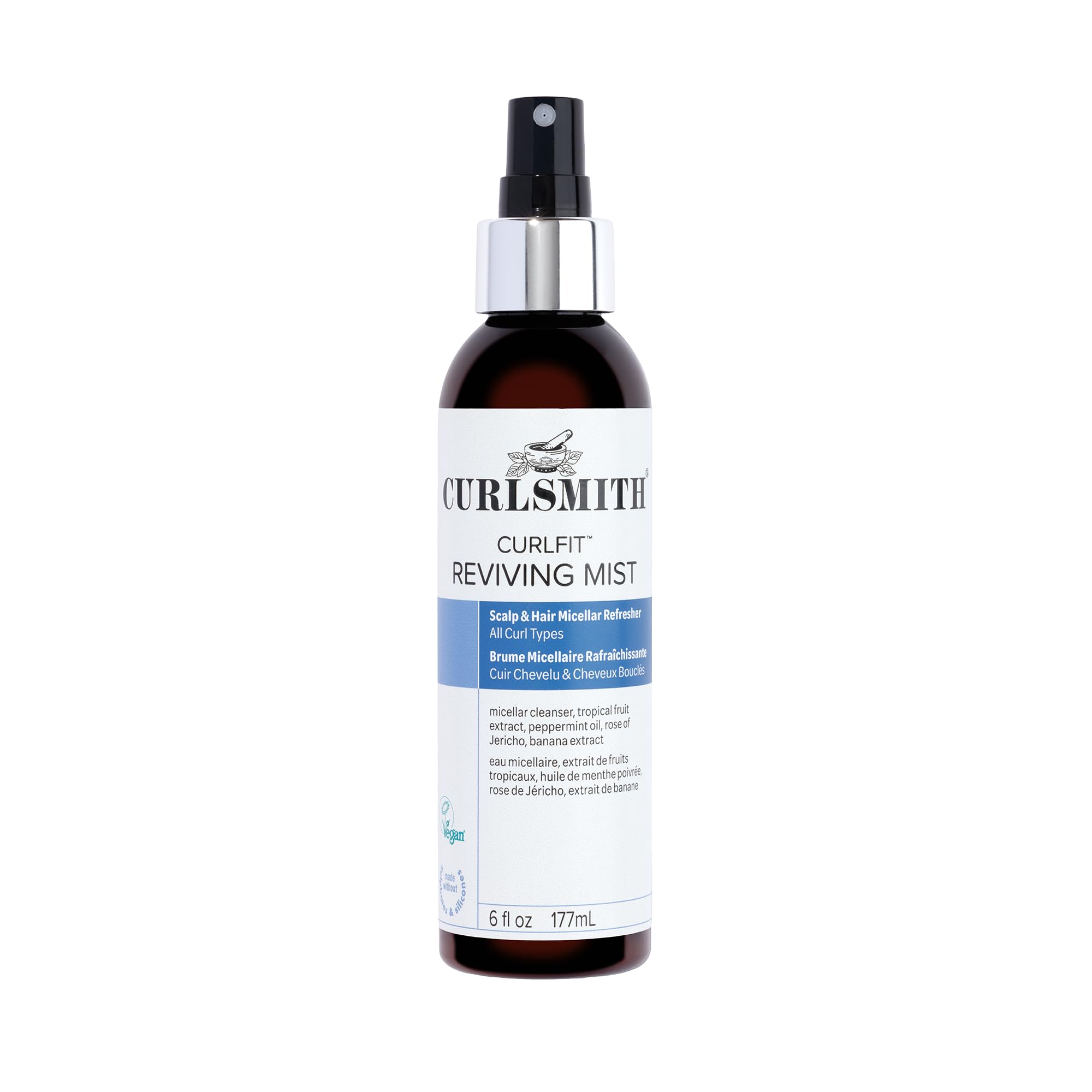 CURLSMITH Curlfit Reviving Mist - Micellar Refresh Spray for Curls | 177 ml