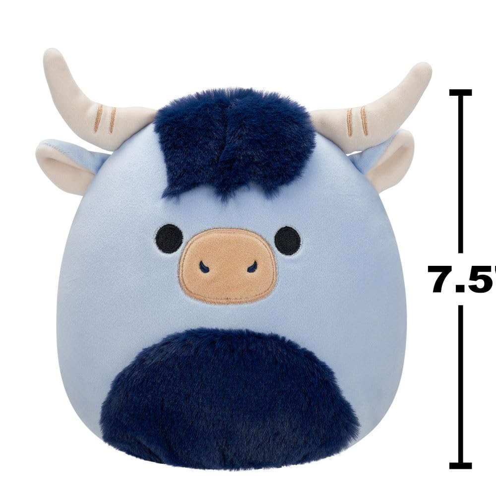 Squishmallows Toro the Blue Highland Cow - 7.5-Inch Plush Collectible for Ages 3+ 4