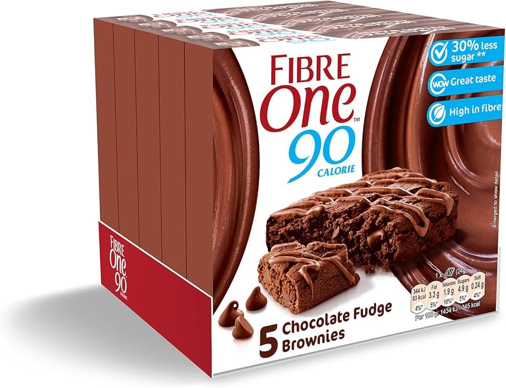 Fiber One 90 Calorie Chocolate Fudge Brownies 24g (Pack of 7)