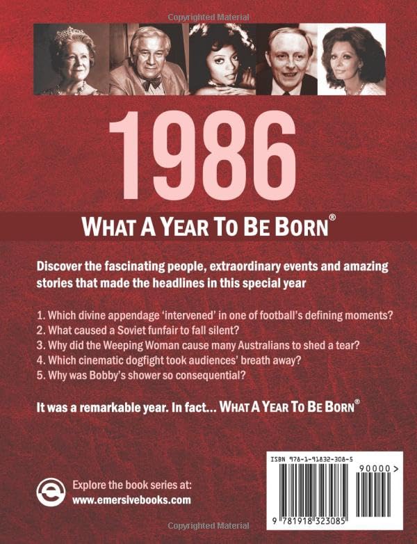 Emersive 1986: What A Year To Be Born - Birthday Book, Paperback, 96 Pages