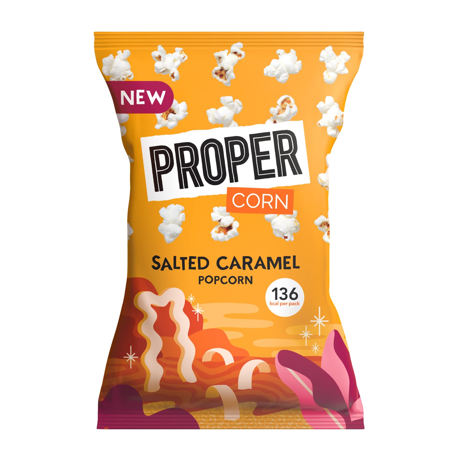 PROPER Salted Caramel Popcorn, 24 x 28g - Vegan Gluten Free Snacks 3