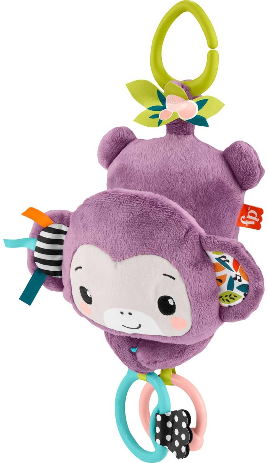 Fisher-Price Sing & Go Purple Monkey Stroller Toy - Musical Sensory Toy for Newborns 7