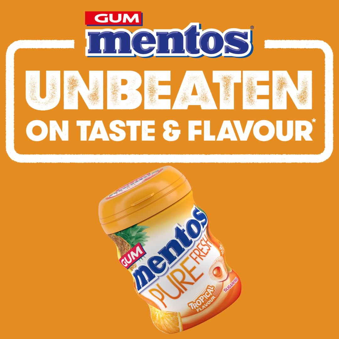 Mentos Pure Fresh Tropical Chewing Gum – Sugar-Free, Gluten-Free, 35 Pieces 3