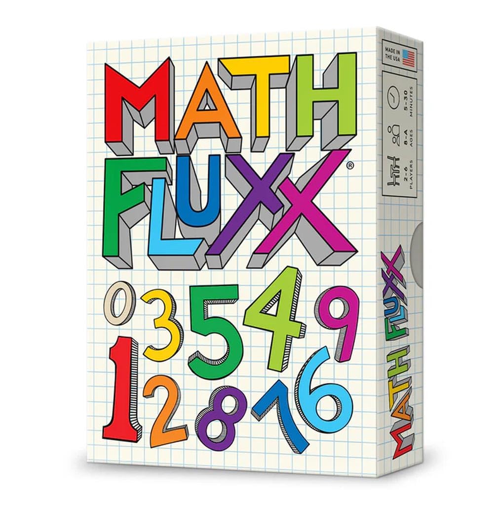 Looney Labs Math Fluxx Board Game | Ages 8+ | 2-6 Players | 5-30 Min Play Time