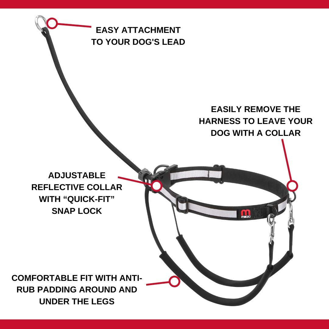Mikki Dog Anti-Pull Vest Harness - Gentle Control | Neoprene Tubing | Medium Size