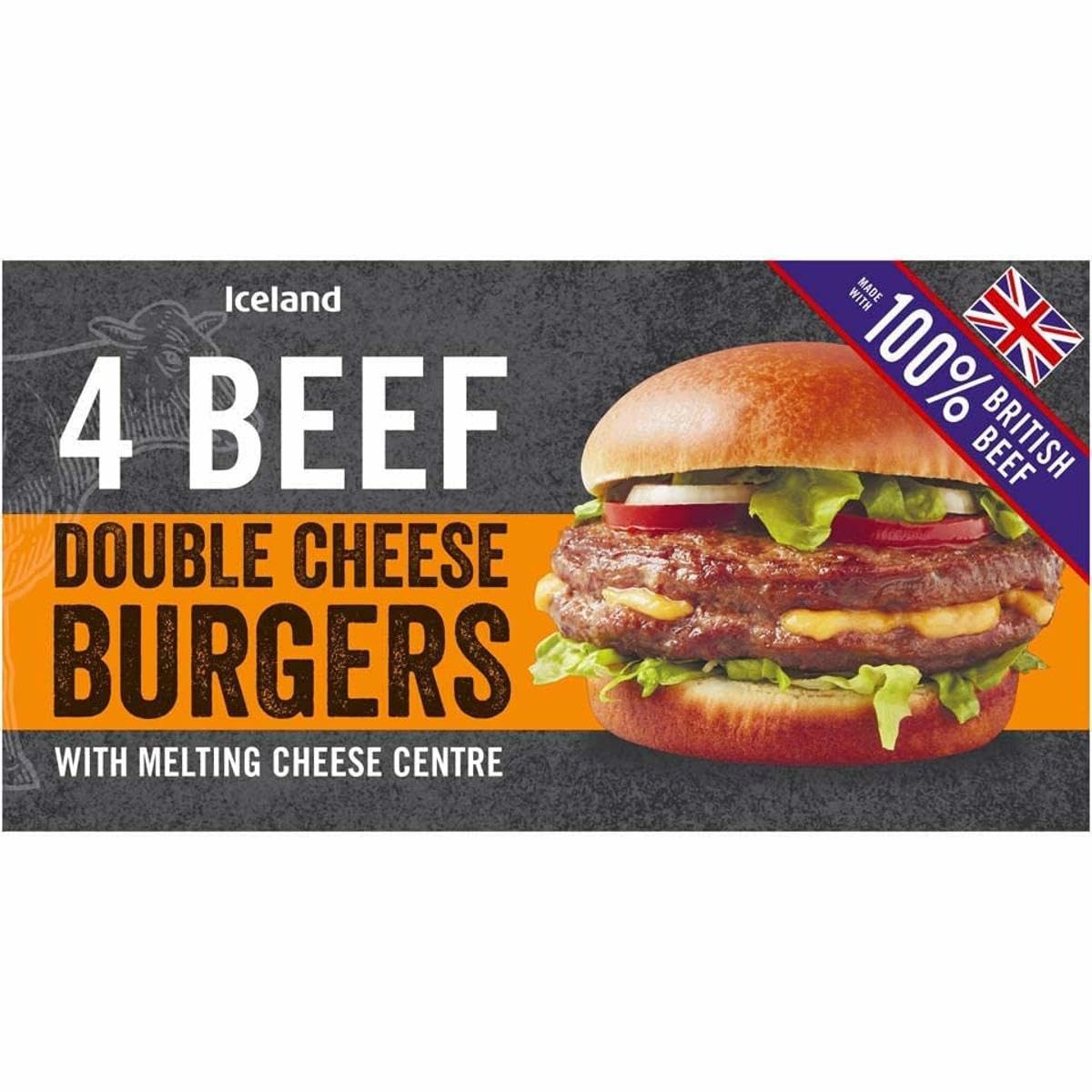 Iceland 4pk Double Cheeseburger - Melting Cheese Centre | 454g 1