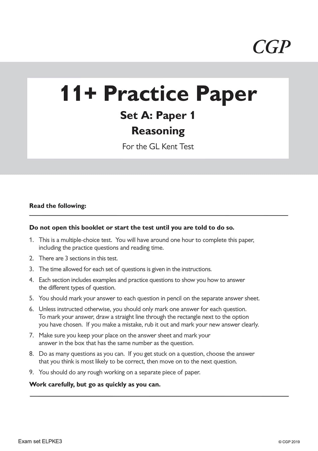 Coordination Group Publications Ltd (CGP) New Kent Test 11+ GL Practice Papers - Ages 10-11 | 2019 Release | Paperback