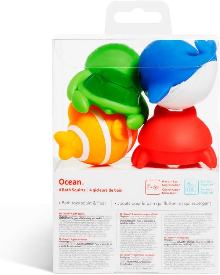 Munchkin Floating Ocean Animal Bath Squirt Toys - 4 Pack for Babies & Toddlers 8