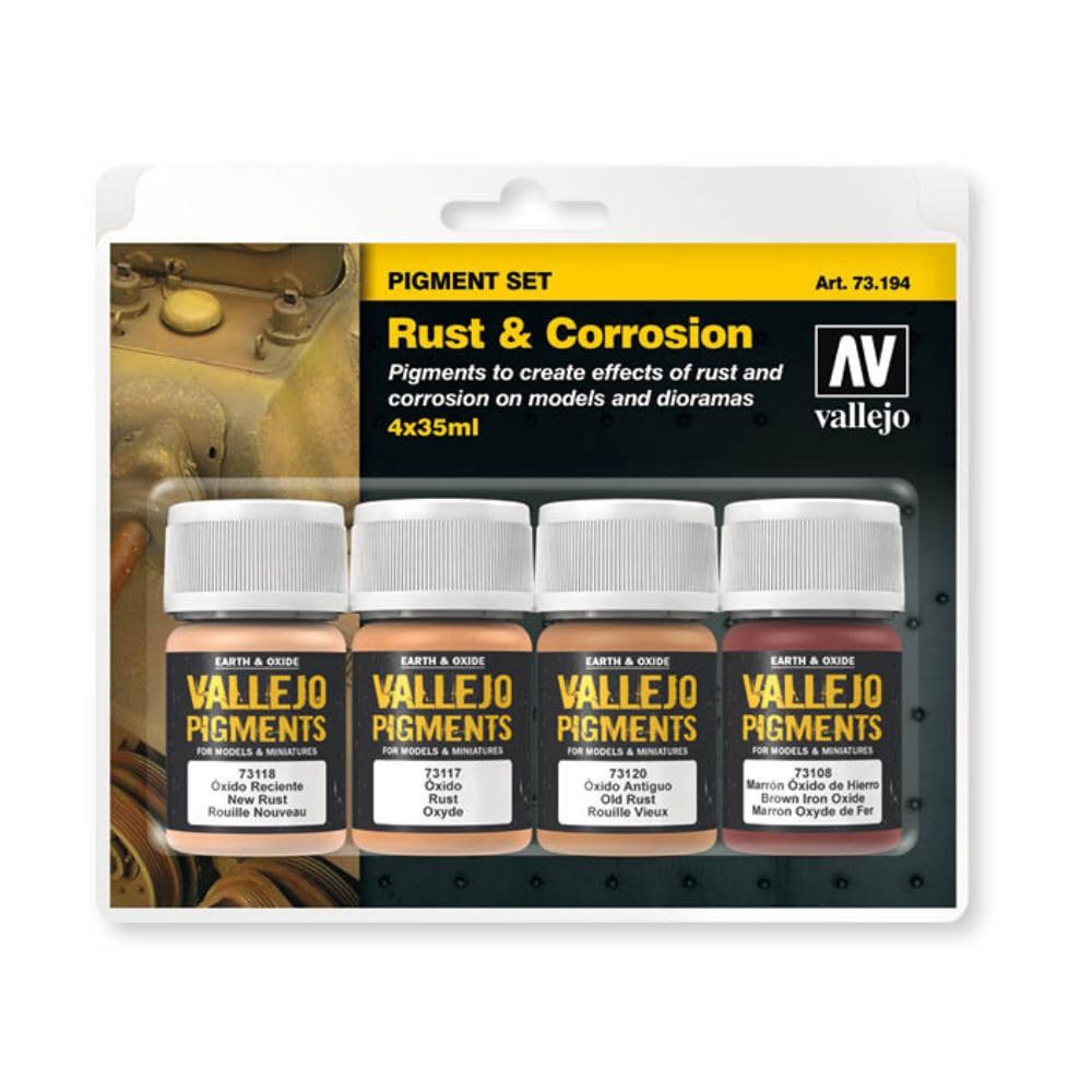 Acrylicos Vallejo Rust & Corrosion Pigments Set - 4-Pigment Art Set with Step-by-Step Guide 7
