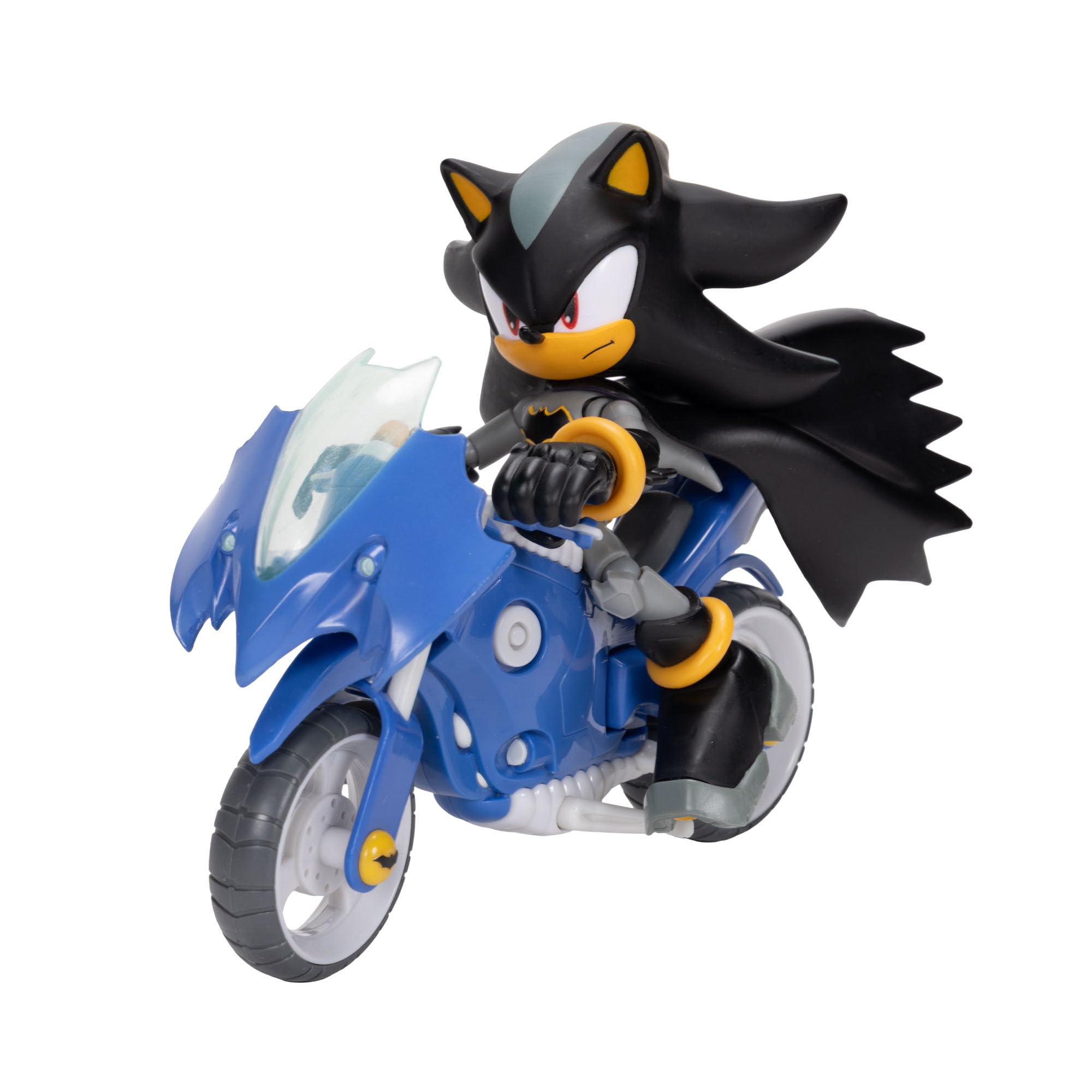 Sonic The Hedgehog Shadow as Batman & Batcycle Action Figure Set | 5-Inch Figure | 22 Points of Articulation 8