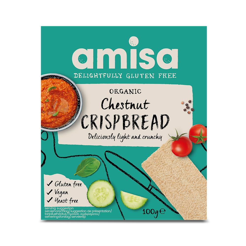 Amisa Organic Chestnut Crispbread Gluten Free Vegan, 100g 6