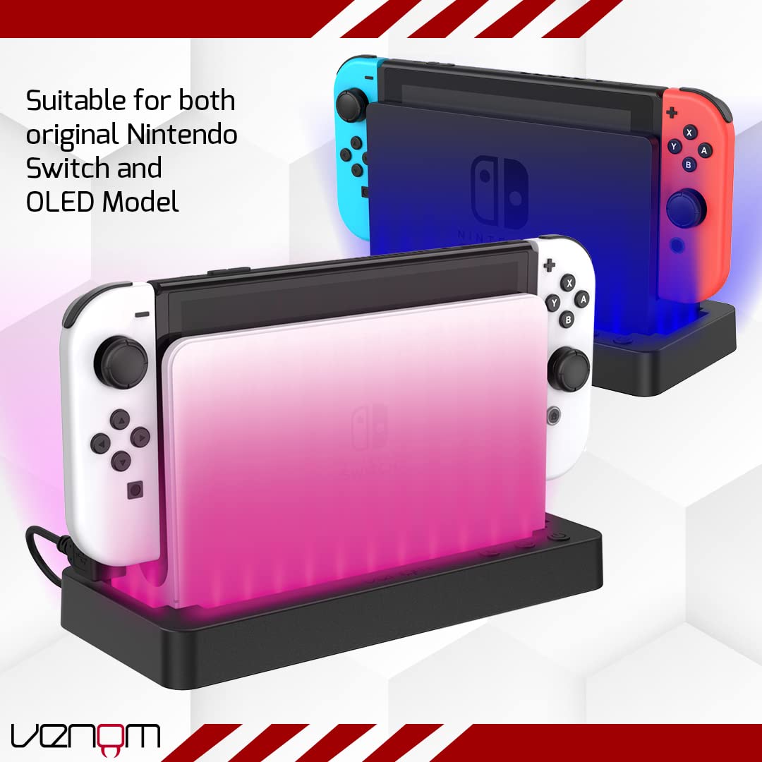 Venom Multi-Colour LED Light-up Console Stand for Nintendo Switch and OLED Model 3