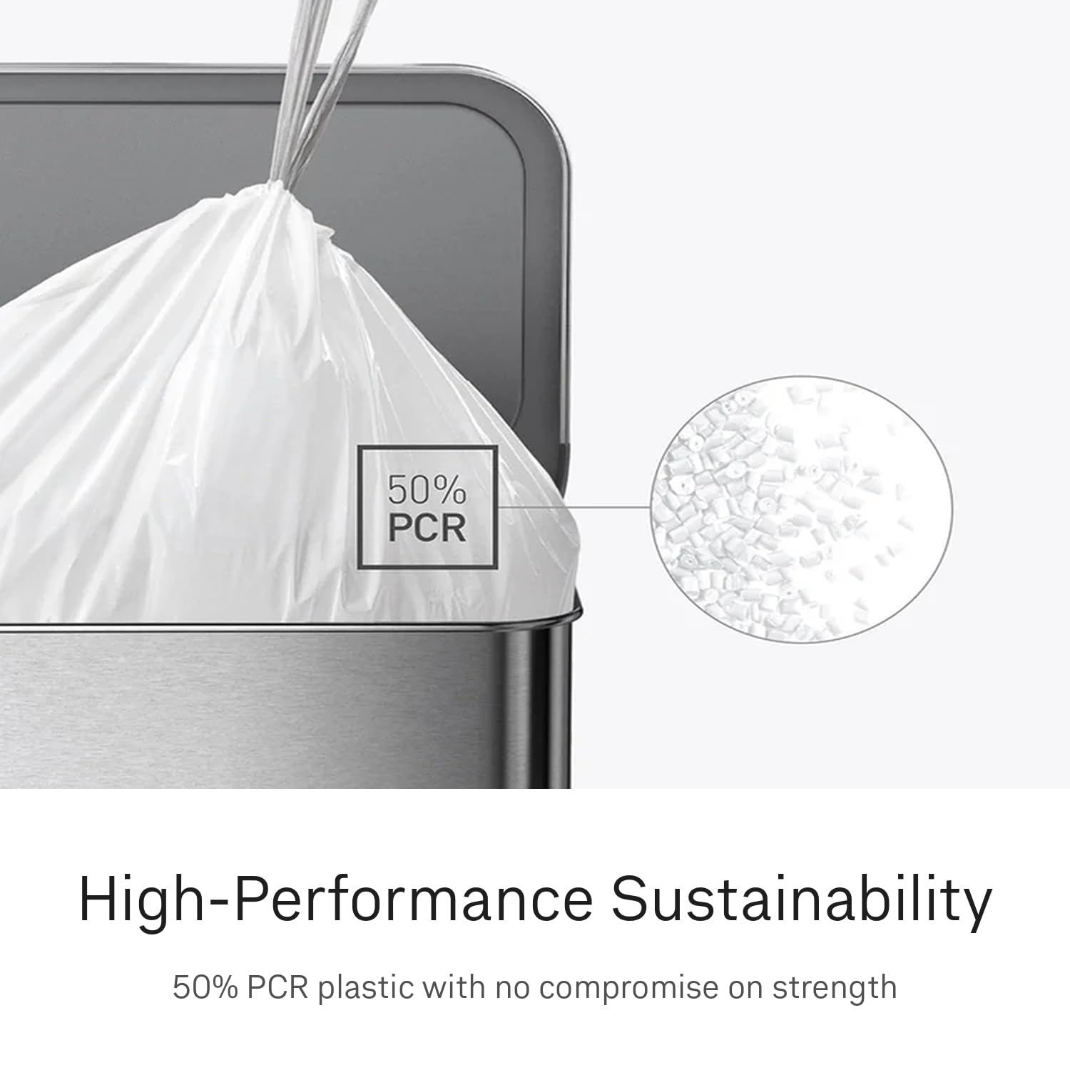 simplehuman CW0251 Code B Custom Fit Bin Liner | 90 Pack | 6L Capacity | White Plastic 5