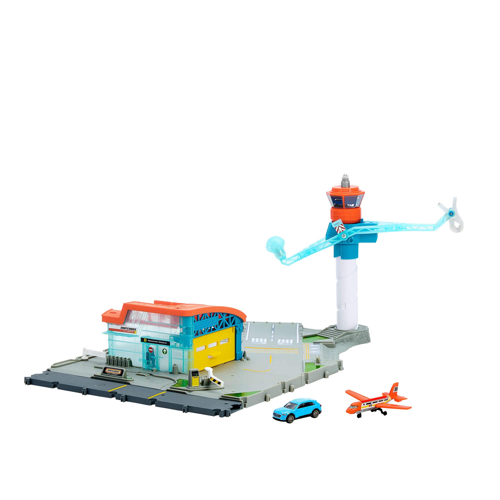 Matchbox Airport Takeoff Adventure Playset with Die-Cast Audi e-tron - Vehicle Playset for Kids