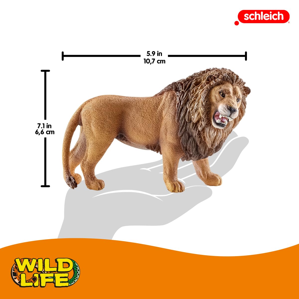 SCHLEICH Lion 14726 - Roaring Wildlife Figurine for Kids 3-10 Years