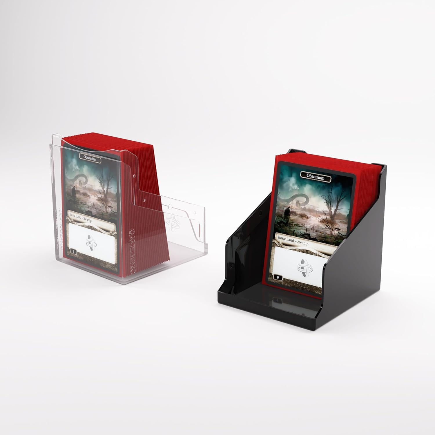 Gamegenic Bastion 100+ XL Deck Box - Secure Storage for 100+ Double-Sleeved Cards | Black/Clear 5