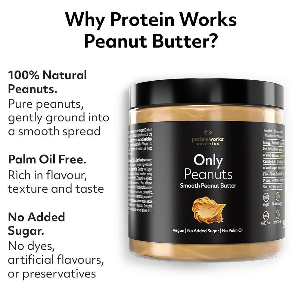 Protein Works - All Natural Peanut Butter, No Added Sugar, 500g 4