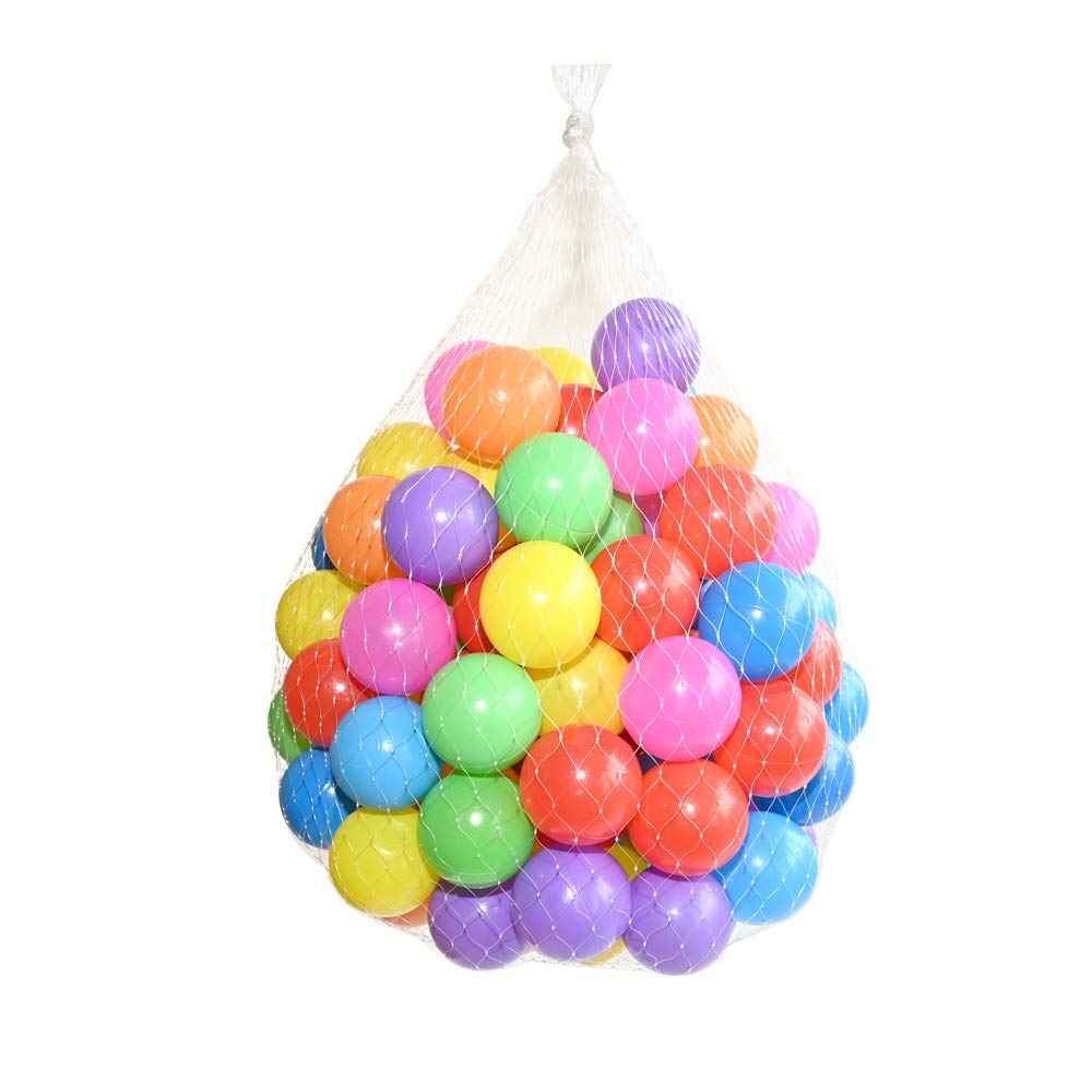RAM ONLINE 100 Pack Plastic Ball Pit Balls - 6cm Diameter, Multi-Colored