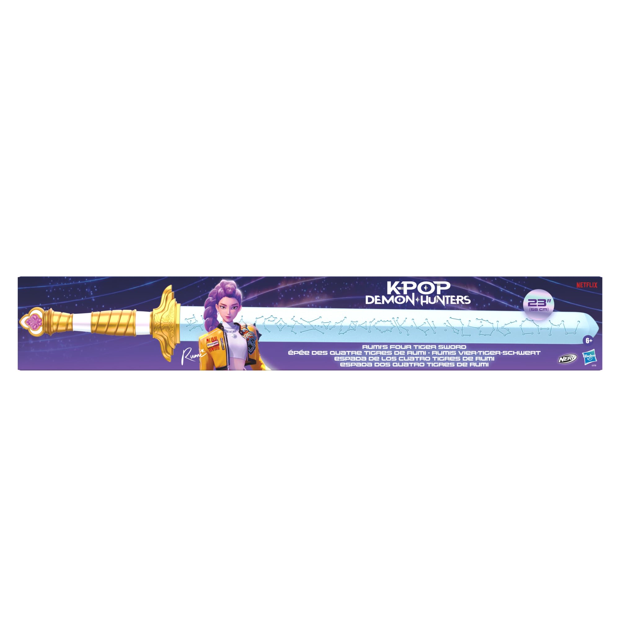 KPop Demon Hunters Nerf Rumi's Four Tiger Sword - Foam Blade, 24 Inches, Ages 6+ 1