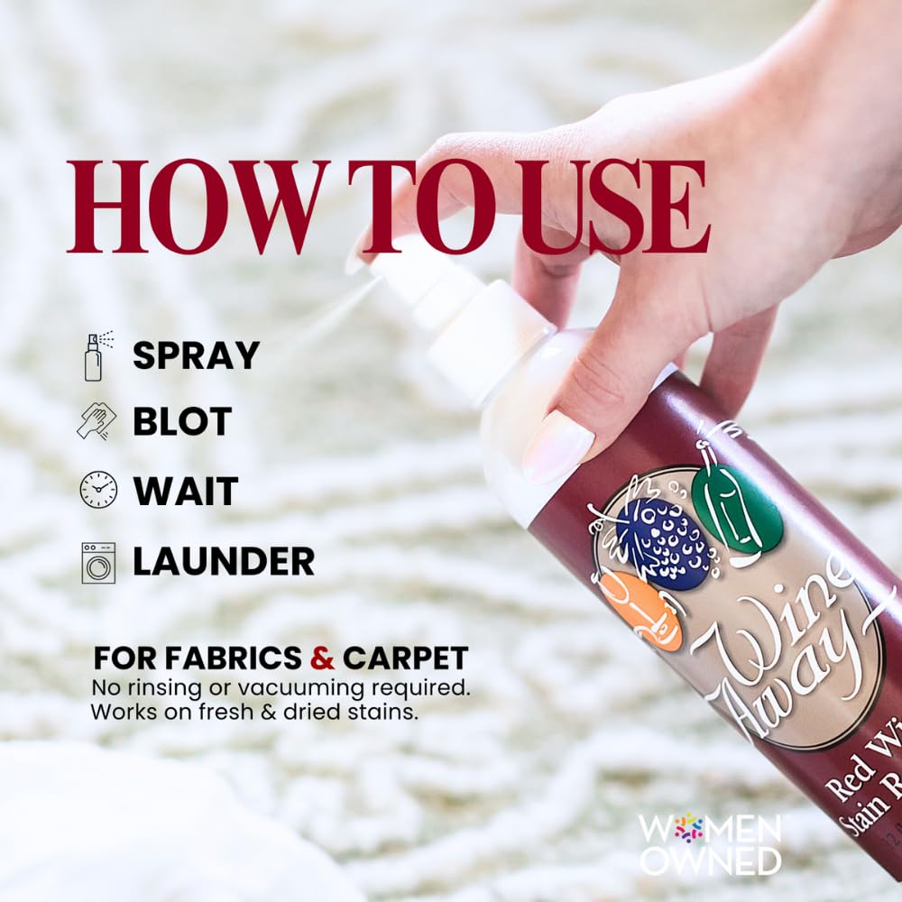 Wine Away Red Wine Stain Remover Spray - Organic, Citrus Scent | 12 fl oz 4
