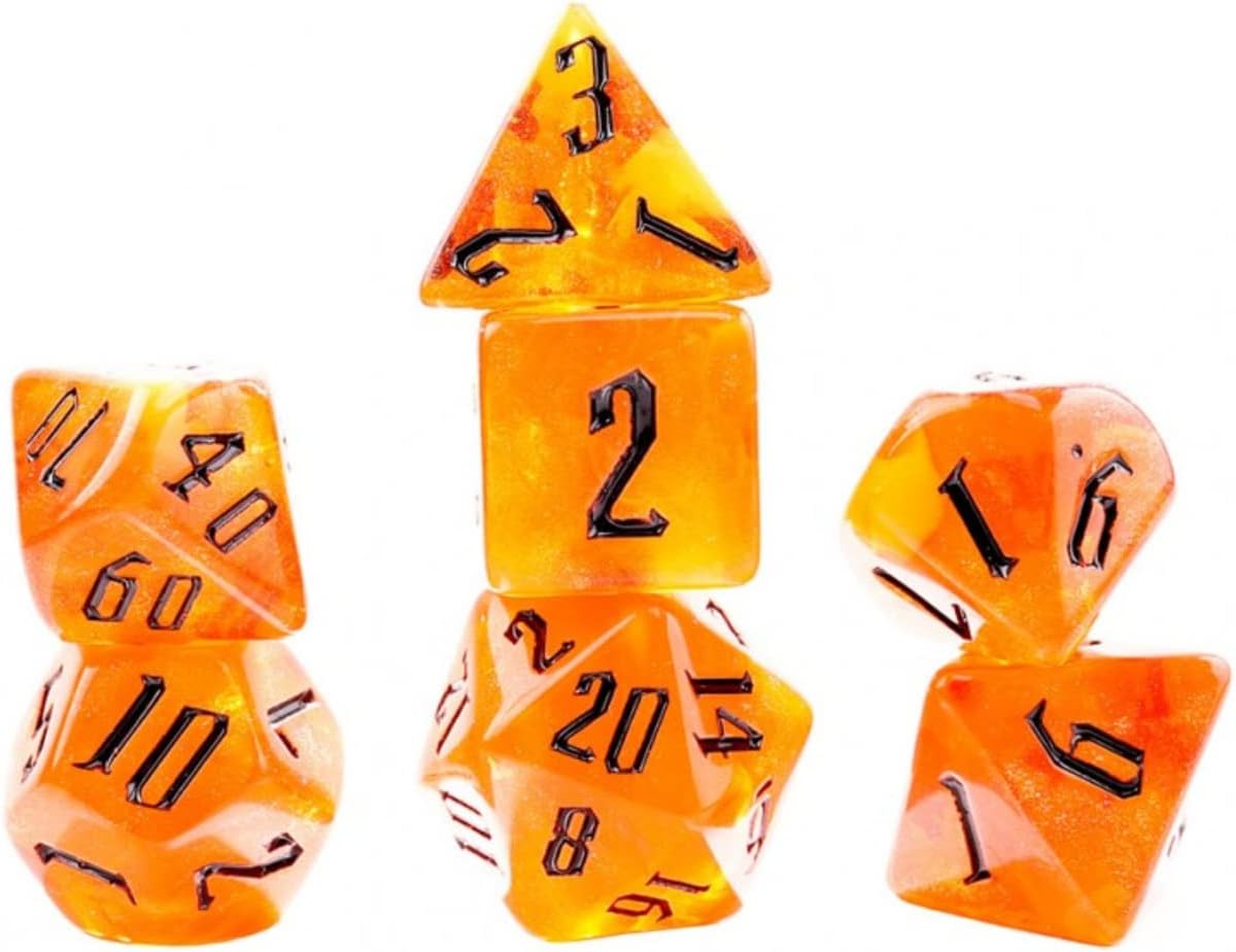 Sirius Dice Fire Nebula Polyhedral Dice Set for Tabletop Role Playing Games