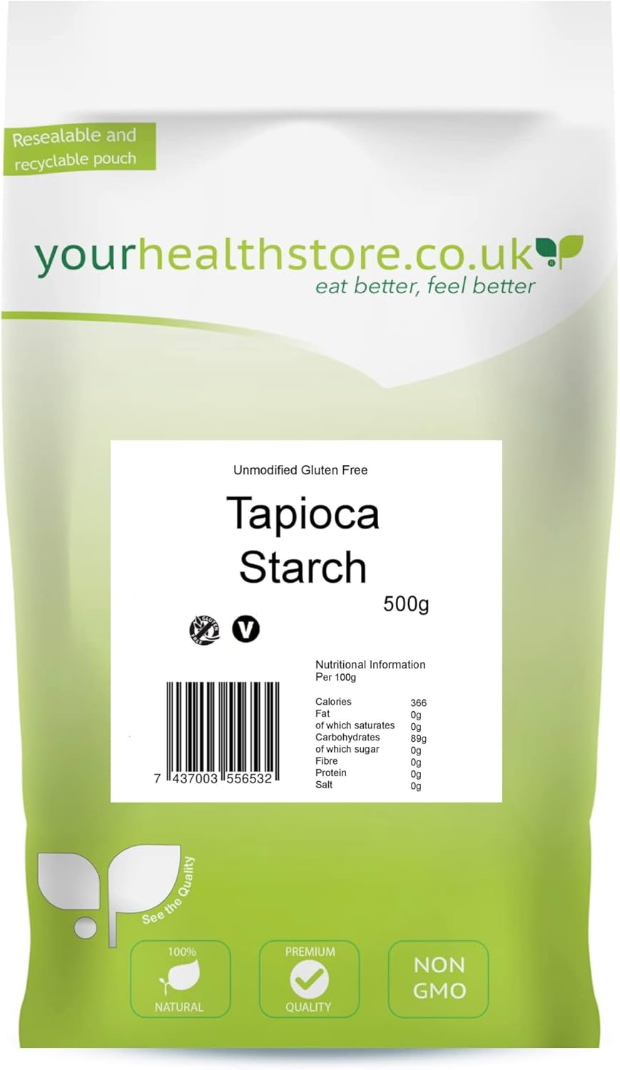 yourhealthstore Unmodified Tapioca Starch 500g - Gluten Free, Non GMO, Vegan