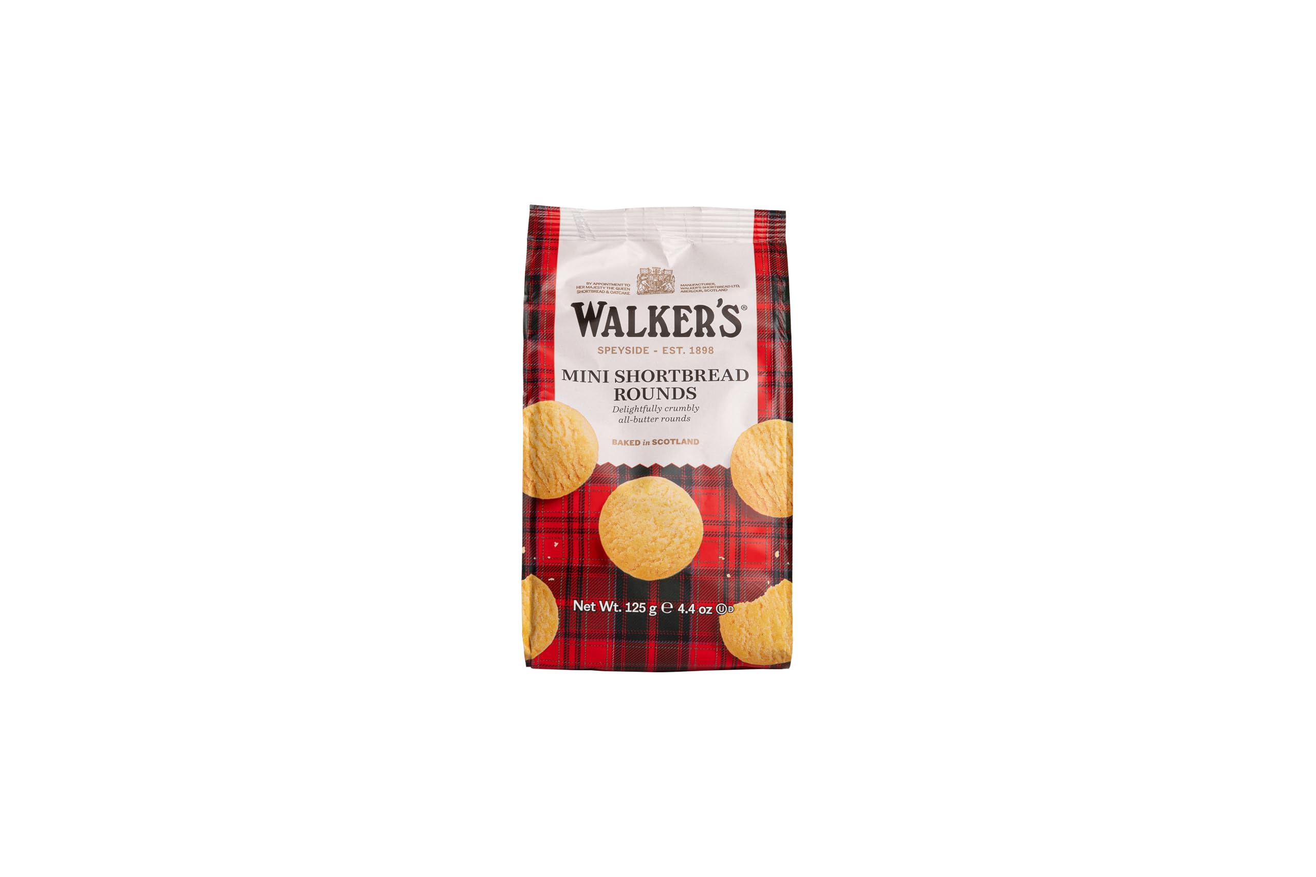 Walker's Shortbread Mini Rounds Bag, Pure Butter Scottish Cookies, 125g