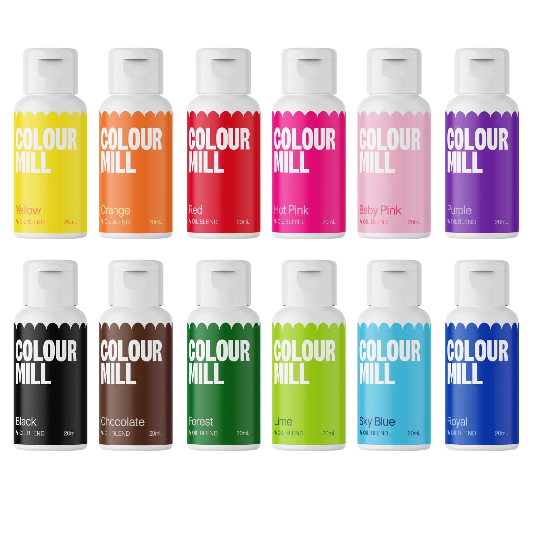 Colour Mill Oil Blend Food Colouring Kickstarter Set - 12 Vibrant Colors, 20ml Each 1