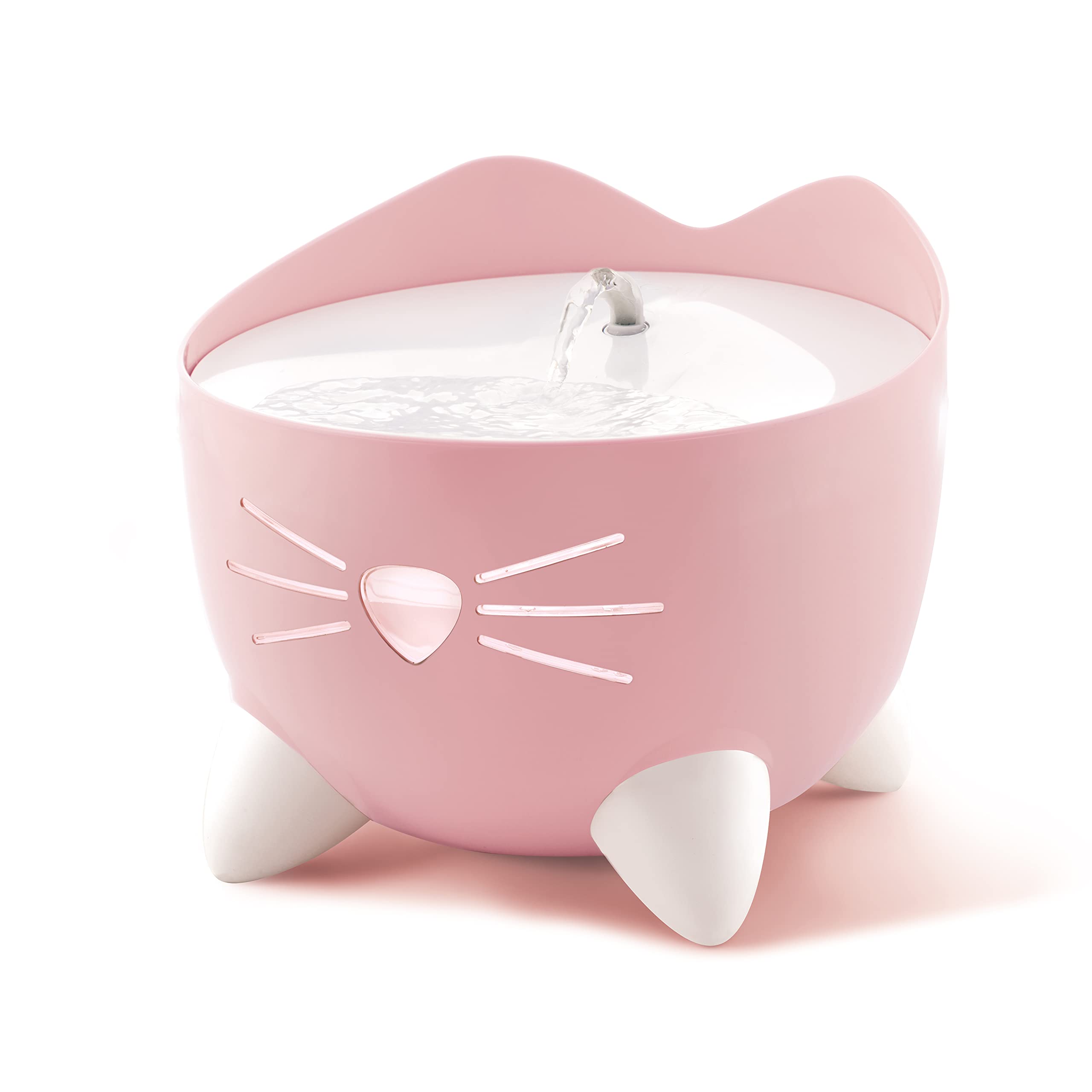 Catit PIXI Cat Drinking Fountain - 2.5 L Capacity | Triple Action Filtration | Low Water Sensor | Pink