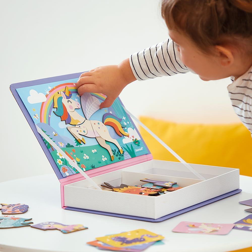 Janod Magnéti'Book Unicorns - 44-Magnet Educational Game for Ages 3+