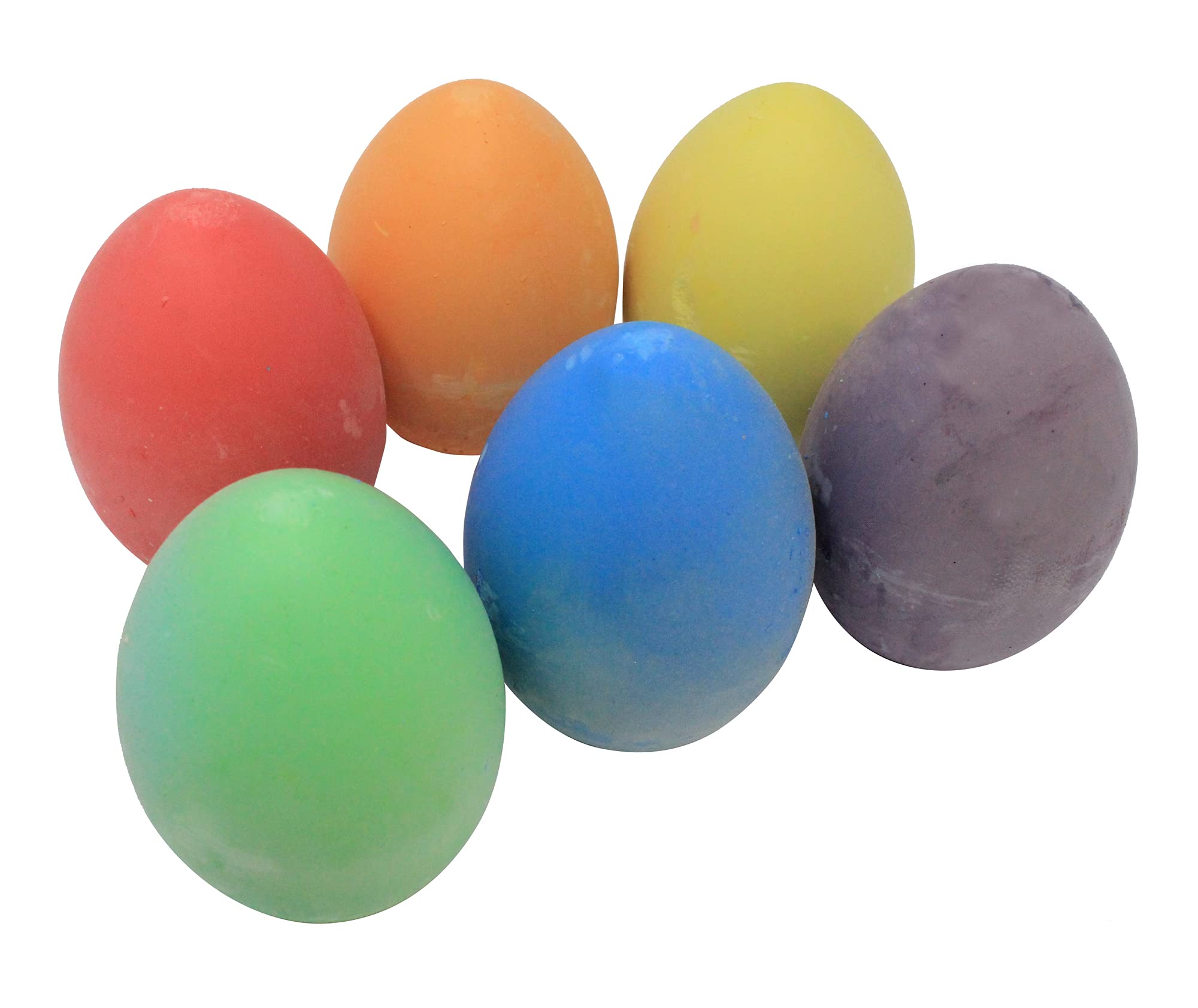 Bright Ideas PK06 7cm Egg Shaped Chalks - Bright Coloured Playground Chalk for Outdoor Drawing