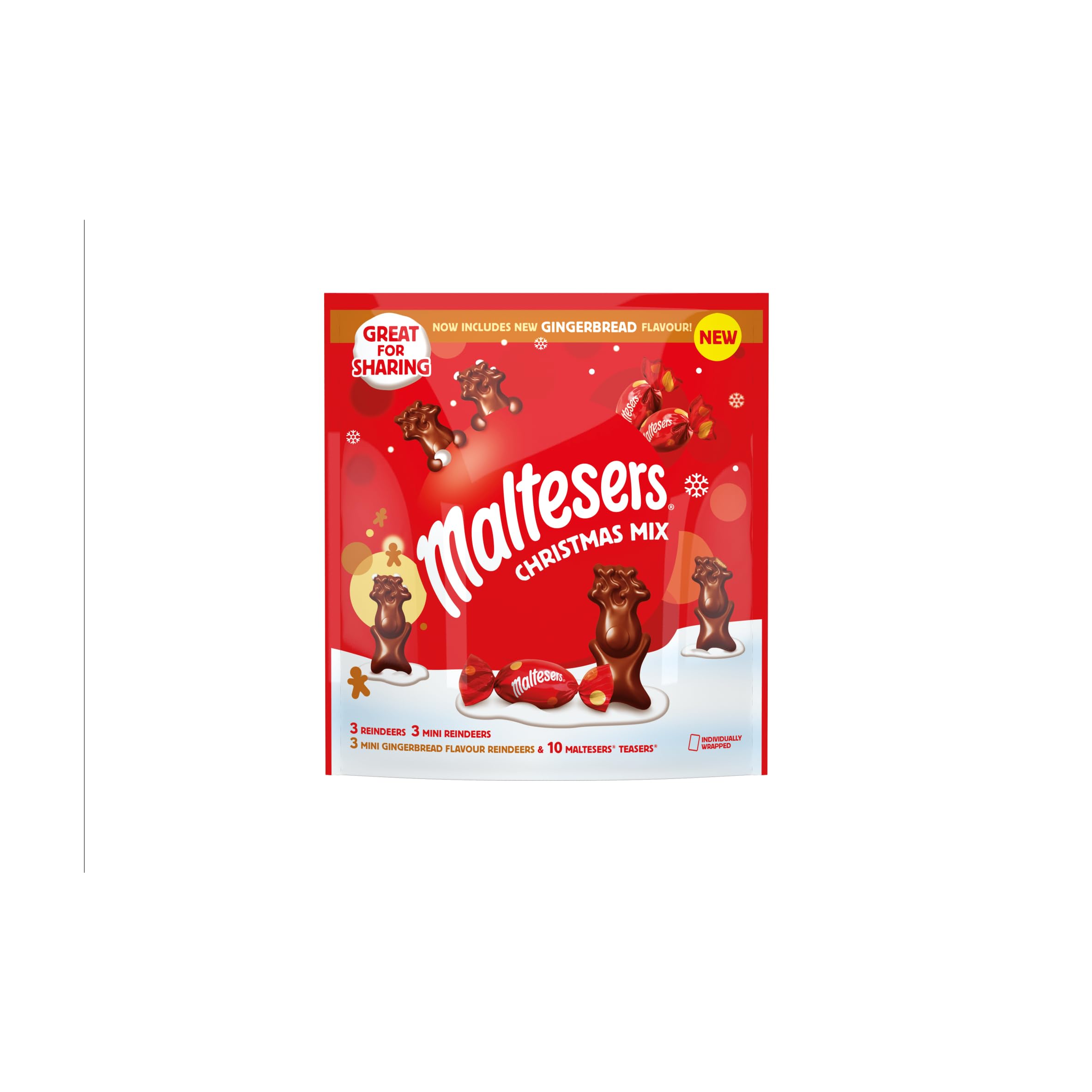 Maltesers Christmas Mix, Mint & Milk Chocolate Reindeers and Teasers Pouch