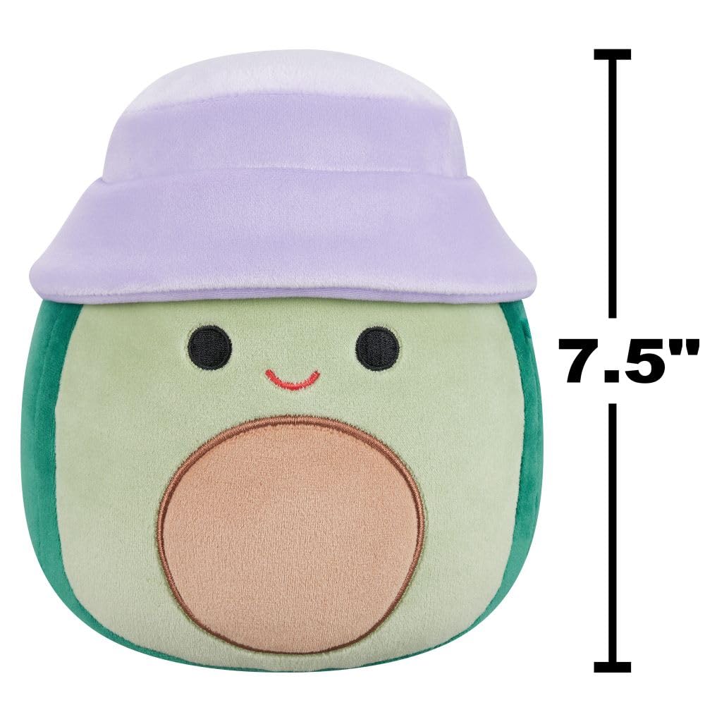 Squishmallows Austin, das grüne Avocado-Plüschtier, 19 cm, mit Fischerhut 3