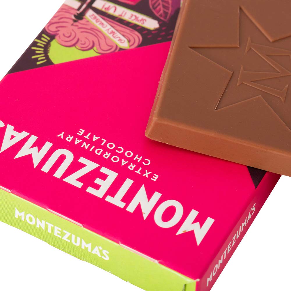 Montezuma - Hot Pickle 37% Cocoa Milk Chocolate with Chilli & Lime, Organic Gluten-Free Bar (90g)