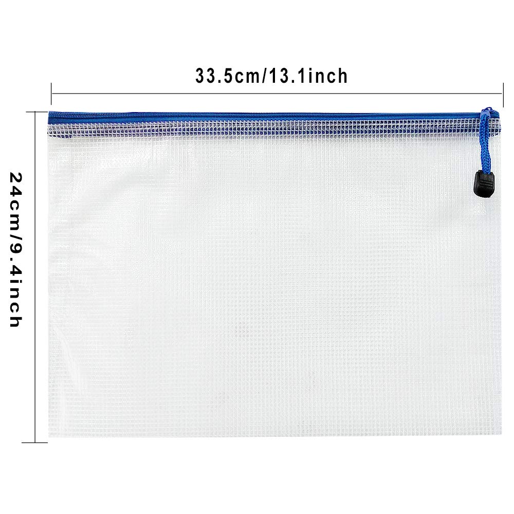 NORTHERN BROTHERS 24PCS A4 Plastic Zip Wallets - Coloured PVC Folders | Hanging Feature