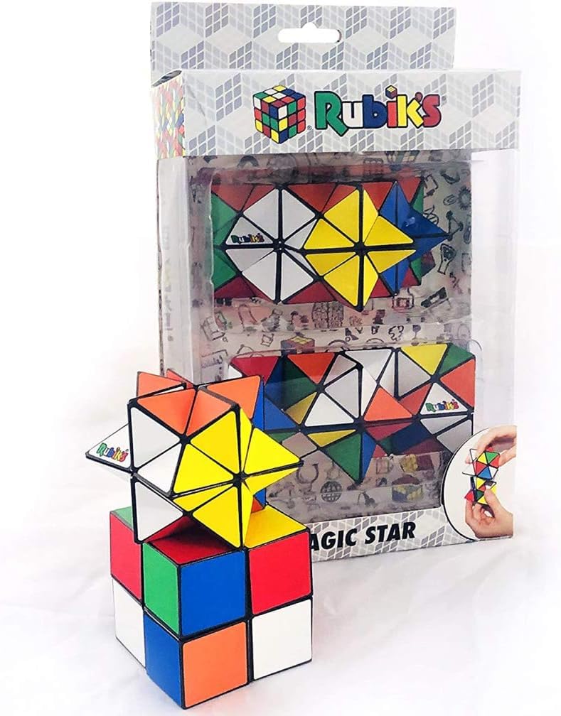 Rubik's Magic Star Puzzle 2 Pack - Transformable Fidget Toy for Kids & Adults