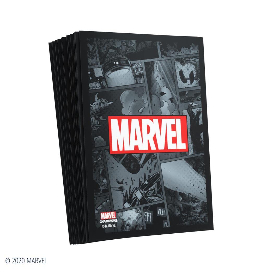Gamegenic Marvel Champions Sleeves - Black, 50-Pack with Transparent Case 9