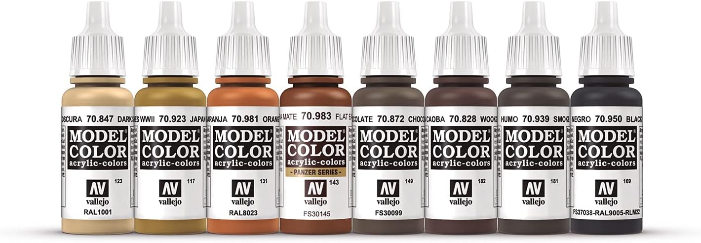 Acrylicos Vallejo Model Color Set - Wood and Leather Acrylic Paints (VJ70182) 3