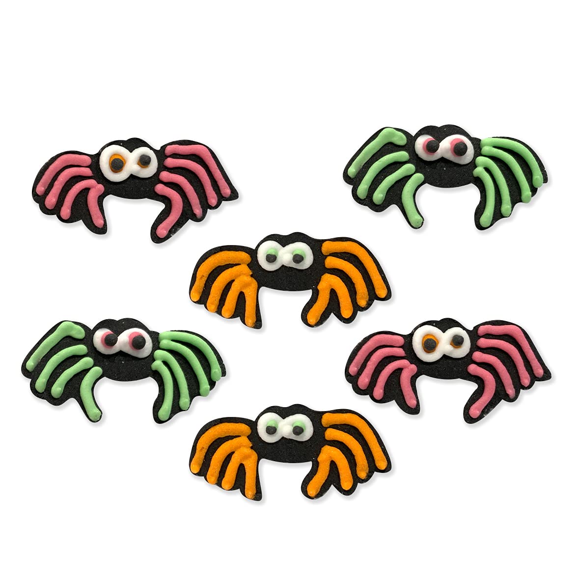 Anniversary House - 6pcs Halloween Neon Spider Edible Cake Toppers