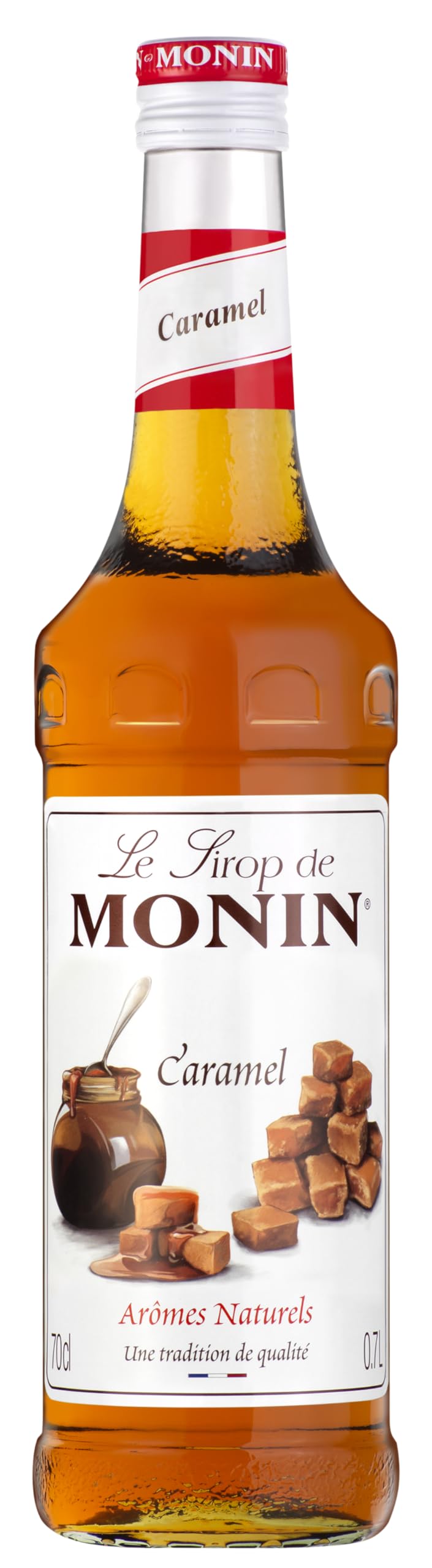 MONIN Premium Caramel Syrup 700 ml - Vegan, Allergen-Free, Natural Flavours for Coffee, Cocktails & Desserts