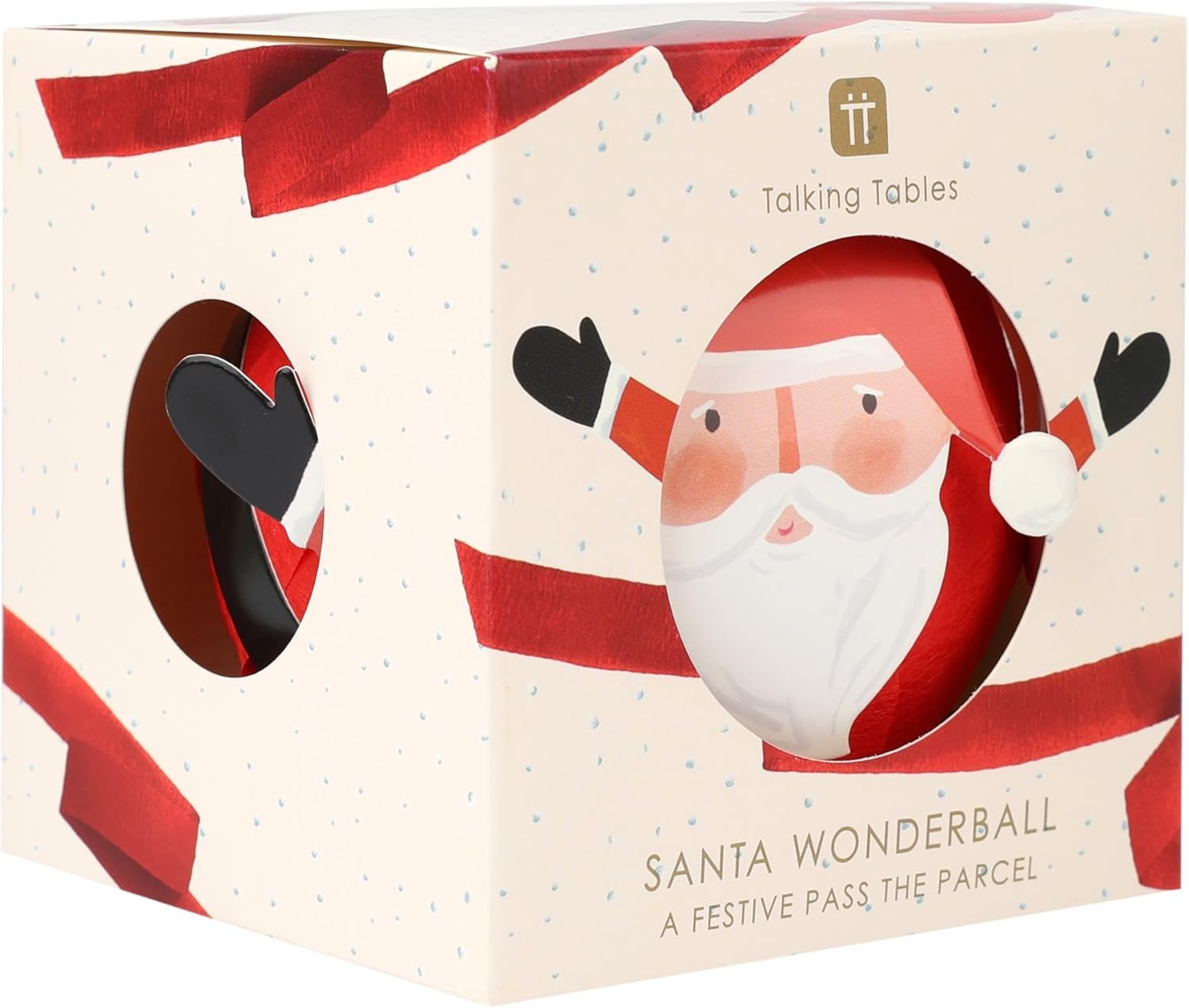 Talking Tables Pass the Parcel Christmas Kids Game - Santa Wonderball with 12 Jokes & 10 Mini Surprises