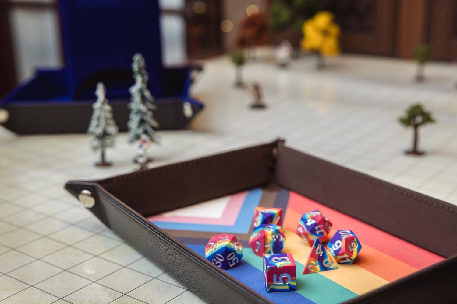 Metallic Dice Games FanRoll Pride Sharp Edge 16mm Silicone Rubber Polyhedral Dice Set 7