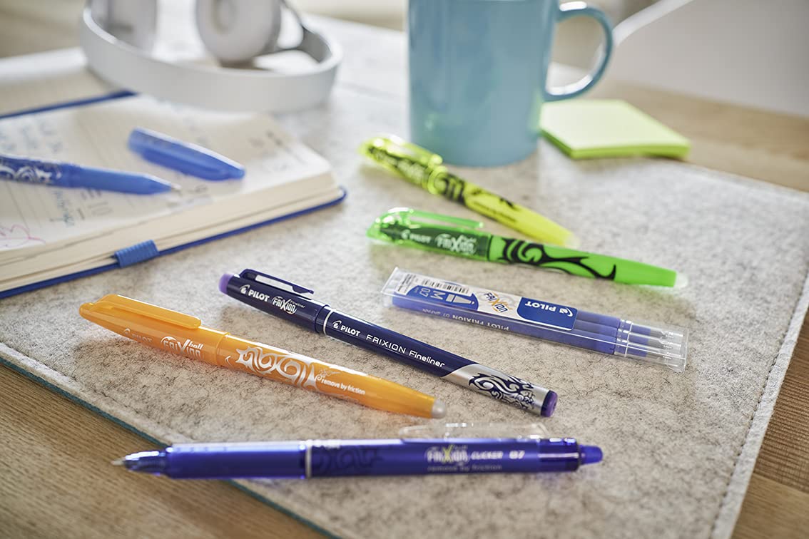 PILOT FriXion Clicker Erasable Rollerball Pen - 0.7mm Medium Point, Blue Ink | Pack of 5 8