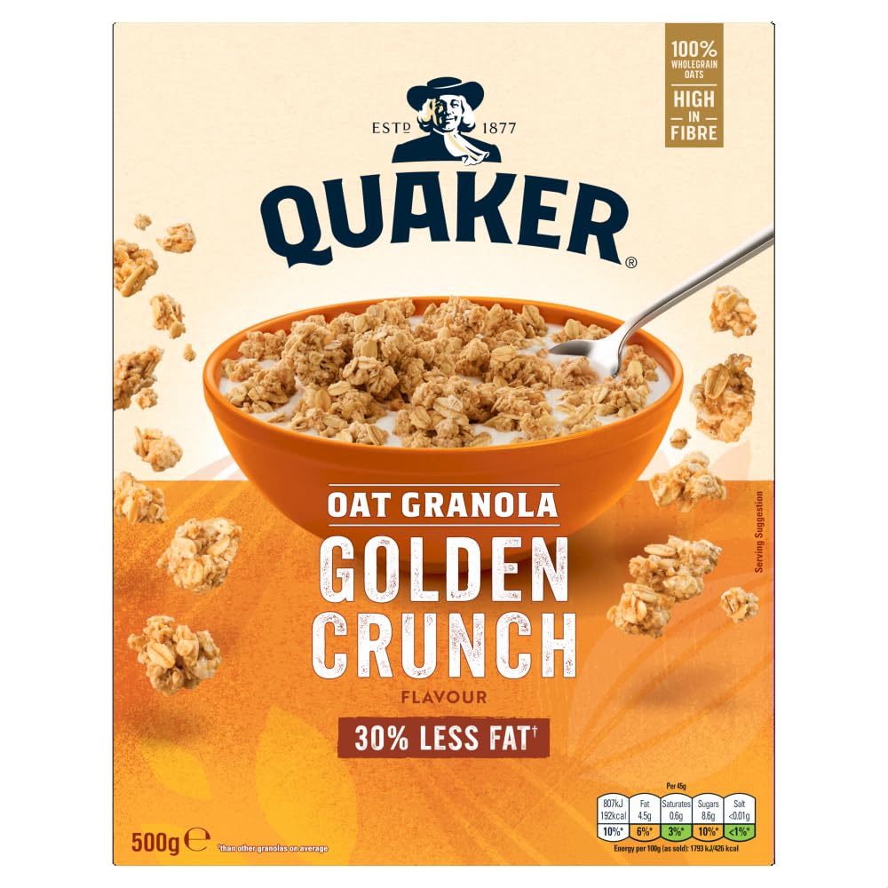 Quaker Golden Crunch Flavour Oat Granola, 500 g