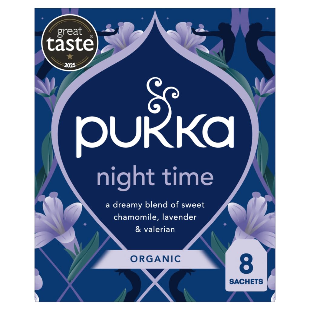 Pukka Herbs Night Time Organic Herbal Sleep Tea - Promotes Relaxation, Aids Sleep | 8 Teabags