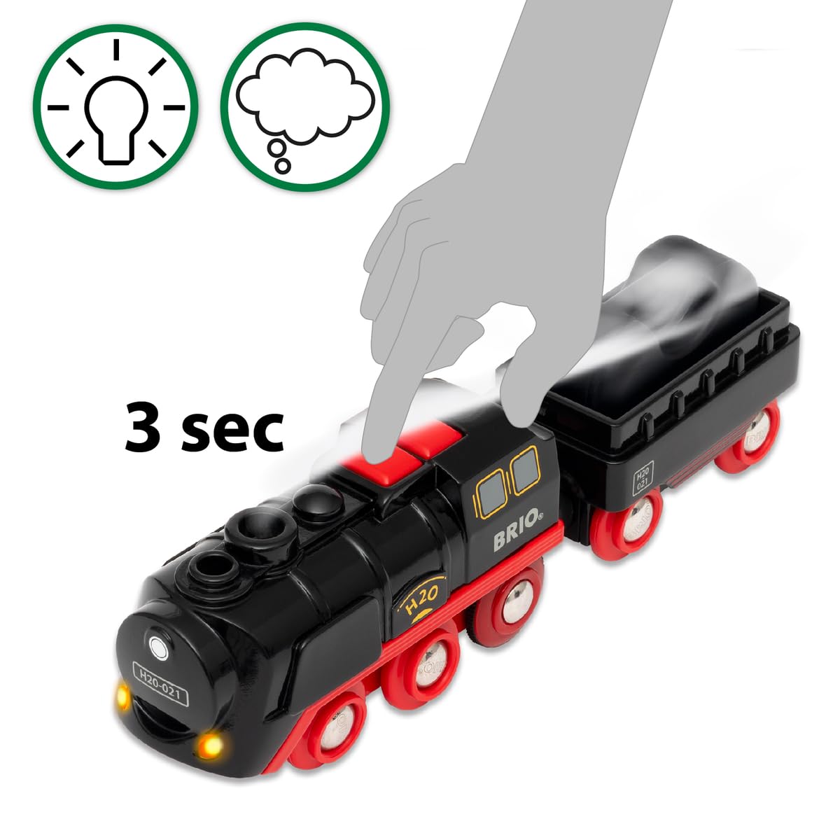 BRIO World Battery Powered Steaming Toy Train Engine with Magnetic Couplings 4