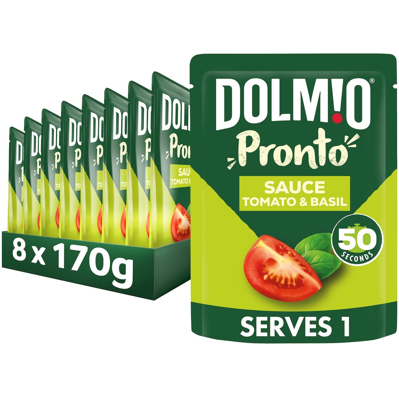 Dolmio Tomato and Basil Microwave Pasta Sauce, 8 x 170g Pouches